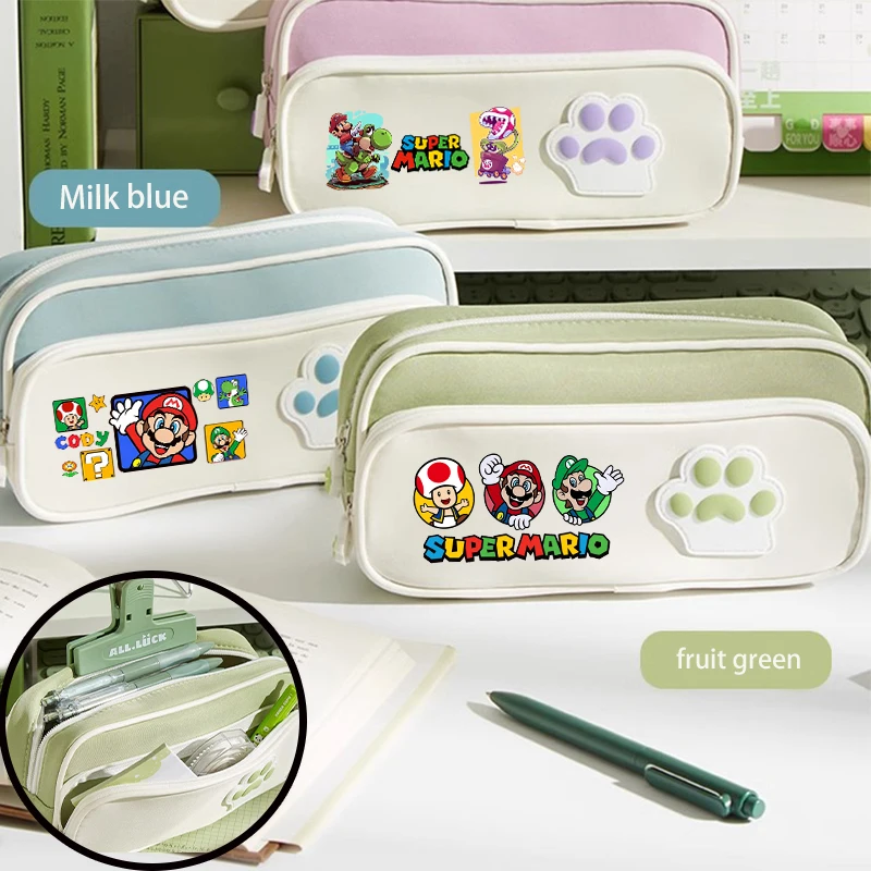 

Super Mario Dog Claw Large Capacity Pencil Case Anime Cartoon Fashion Stationery Storage Bags Boys Girls Cute Pen Box Gifts