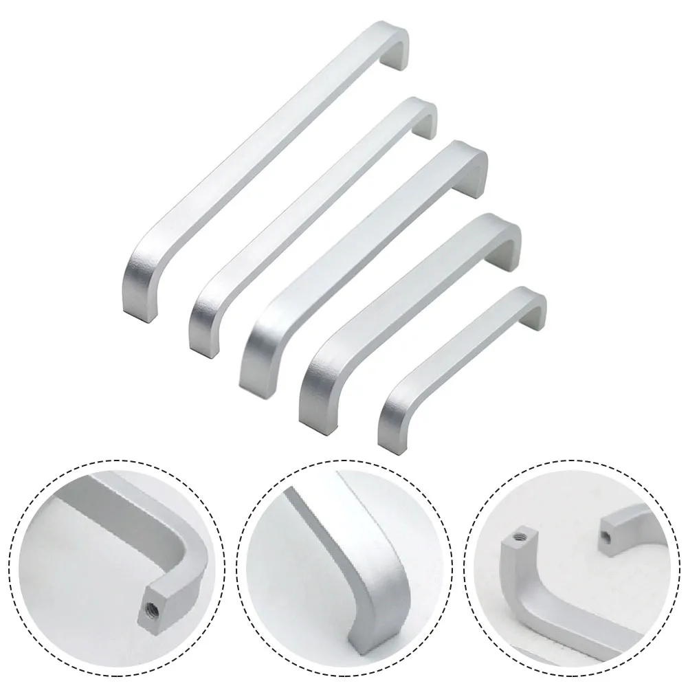 Tirador recto para puerta de armario de cocina, perillas de aluminio espacial de 68mm-197mm, perillas de puerta de Hardware, espaciado de agujeros de 64mm-192mm