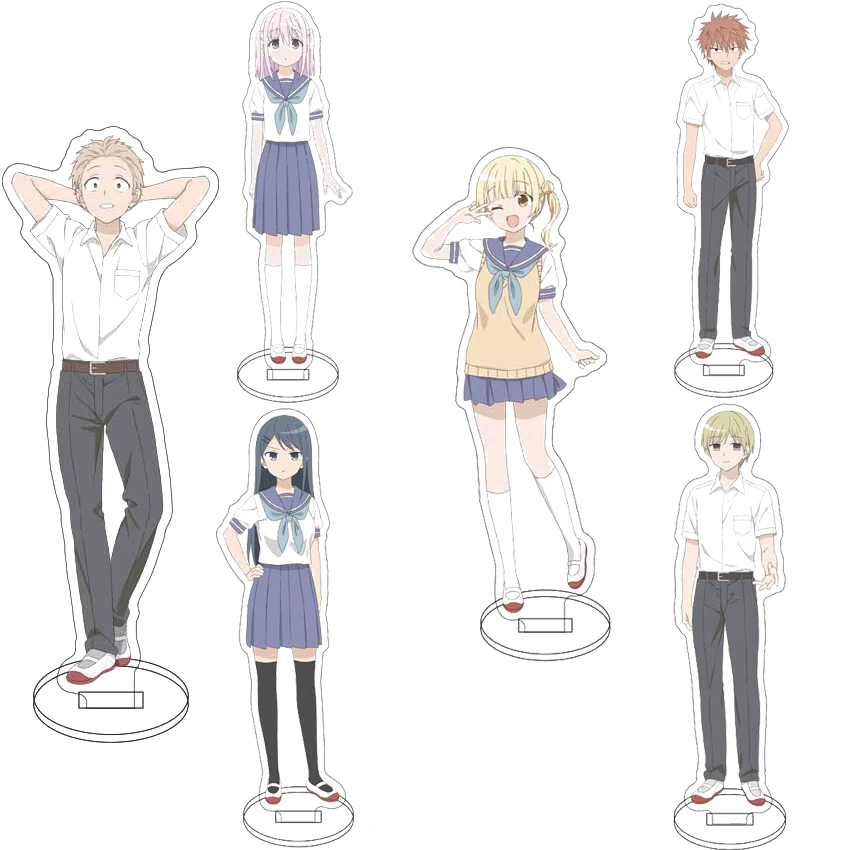 16CM Acrylic Figure Stand Anime Expressionless Face Girl And Emotional Face Boy Kashiwada‌ Expressive Oota Cos Ornaments Gifts