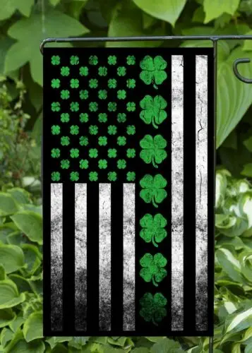 Shamrock Green Stripe Flag  Garden Flag ~  Double Sided WWL UUN