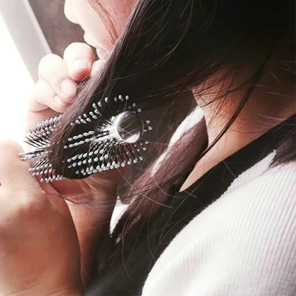 Round Roller Comb Hair Combs Volume Hairbrush Curling Special Pear Flower Buckle Shape Straight Massage Hairdressing заколки