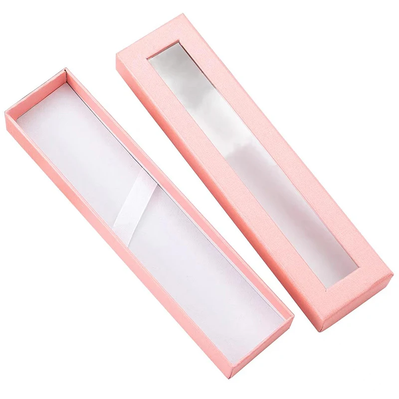 10 Buah Kotak Hadiah Pena Kotak Pena Kosong Kotak Kardus dengan Jendela Transparan Kotak Presentasi Pena untuk Pensil Ballpoint