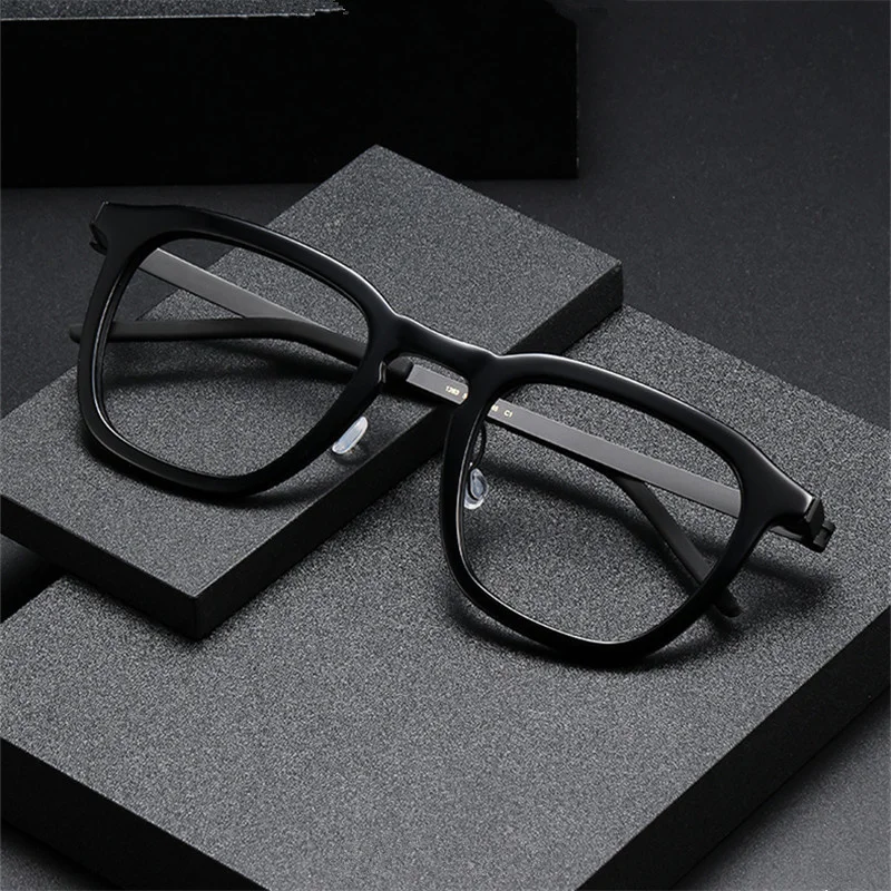 Dänemark Quadratisches Titanacetat-Brillengestell für Herren und Damen, ultraleichte Markenbrille, blaues Licht, Brille, Make-up-Brille 1263 – Detail 4