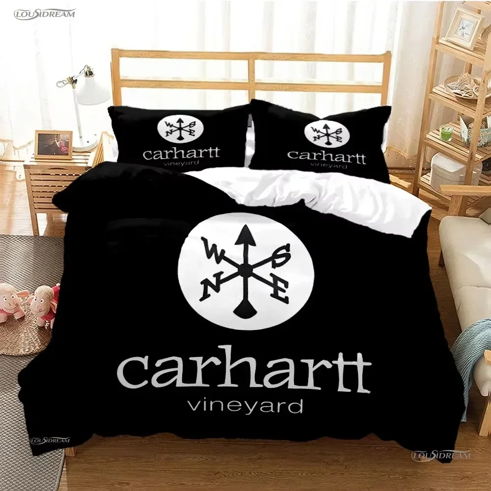 Carhartts Logo Duvet Cover Kawaii Comforter Bedding sets Soft Quilt Cover and Pillowcases for Teens Boy Single Double Queen King