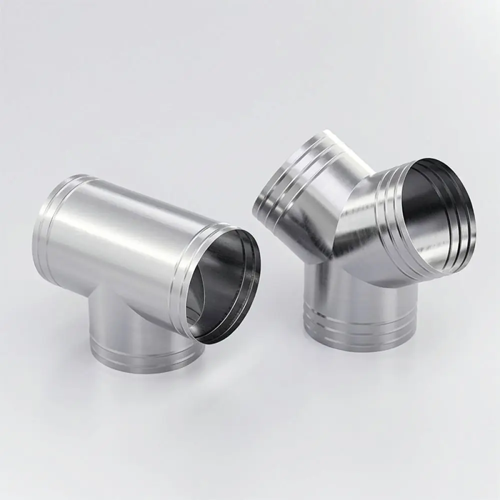 High Quality Galvanized Iron Duct Connector T Shape Y Type Ventilation Fitting Air Flow Divider HVAC Pipe Part