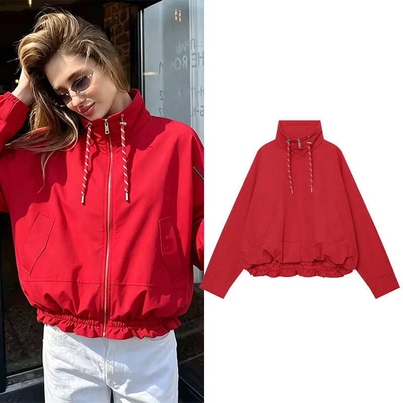 HipSeam Women's Winter Jacket With Drawstring New 2026 High-Neck Long Sleeve Zipper Women's Oversize Parka Female Outerwear Coat