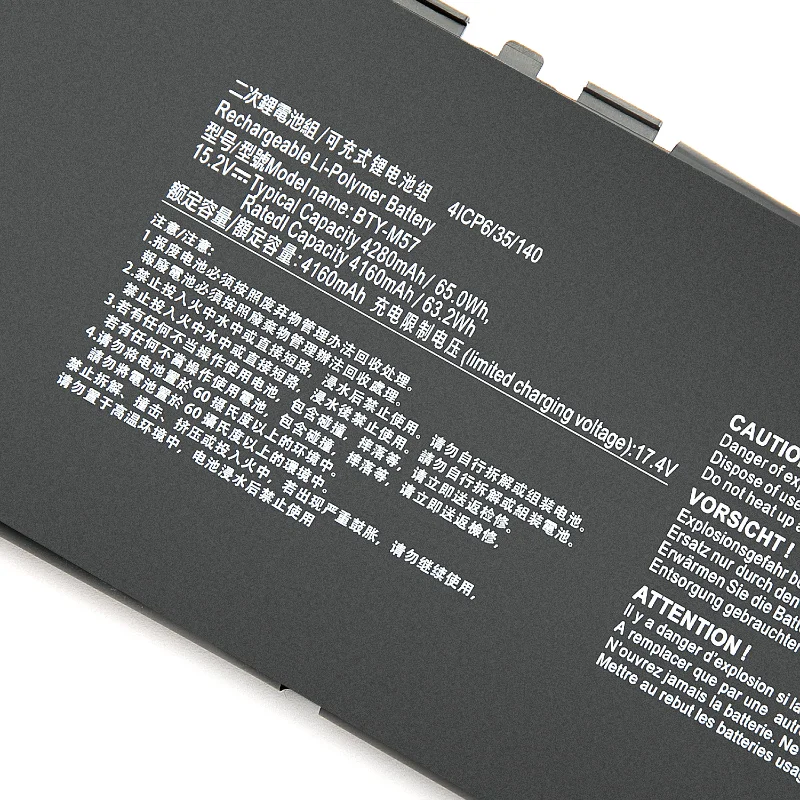 جديد BTY-M57 15.2V 4280mAh بطارية الكمبيوتر المحمول ل MSI GP66 GP76 MS-17K3 17K2 ليوبارد 10UG سلسلة دفتر 64Wh