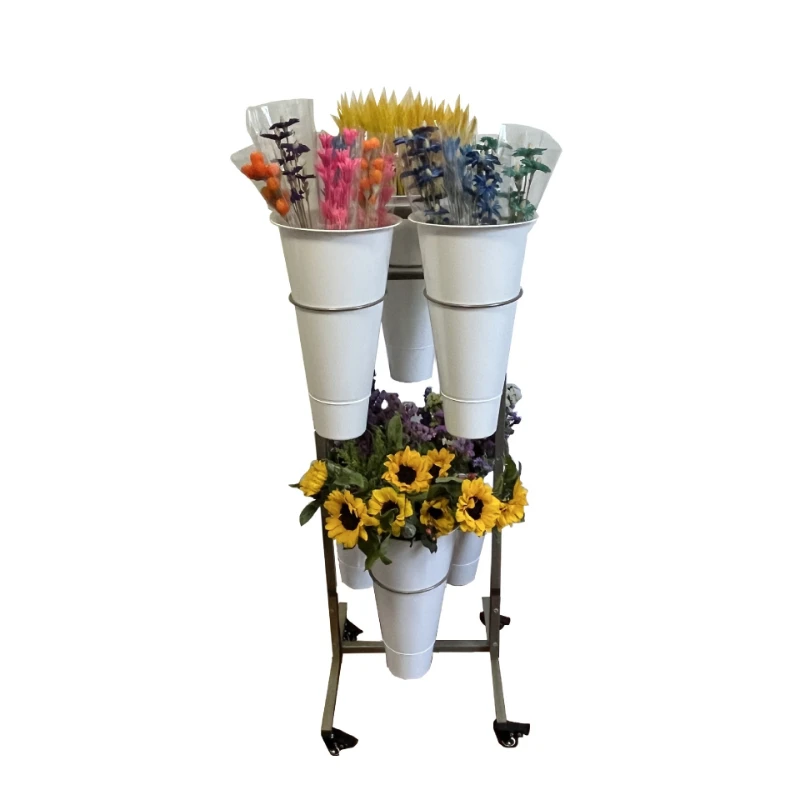 Stall flower stand display stand flower shop flower stand selling flowers movable shelf