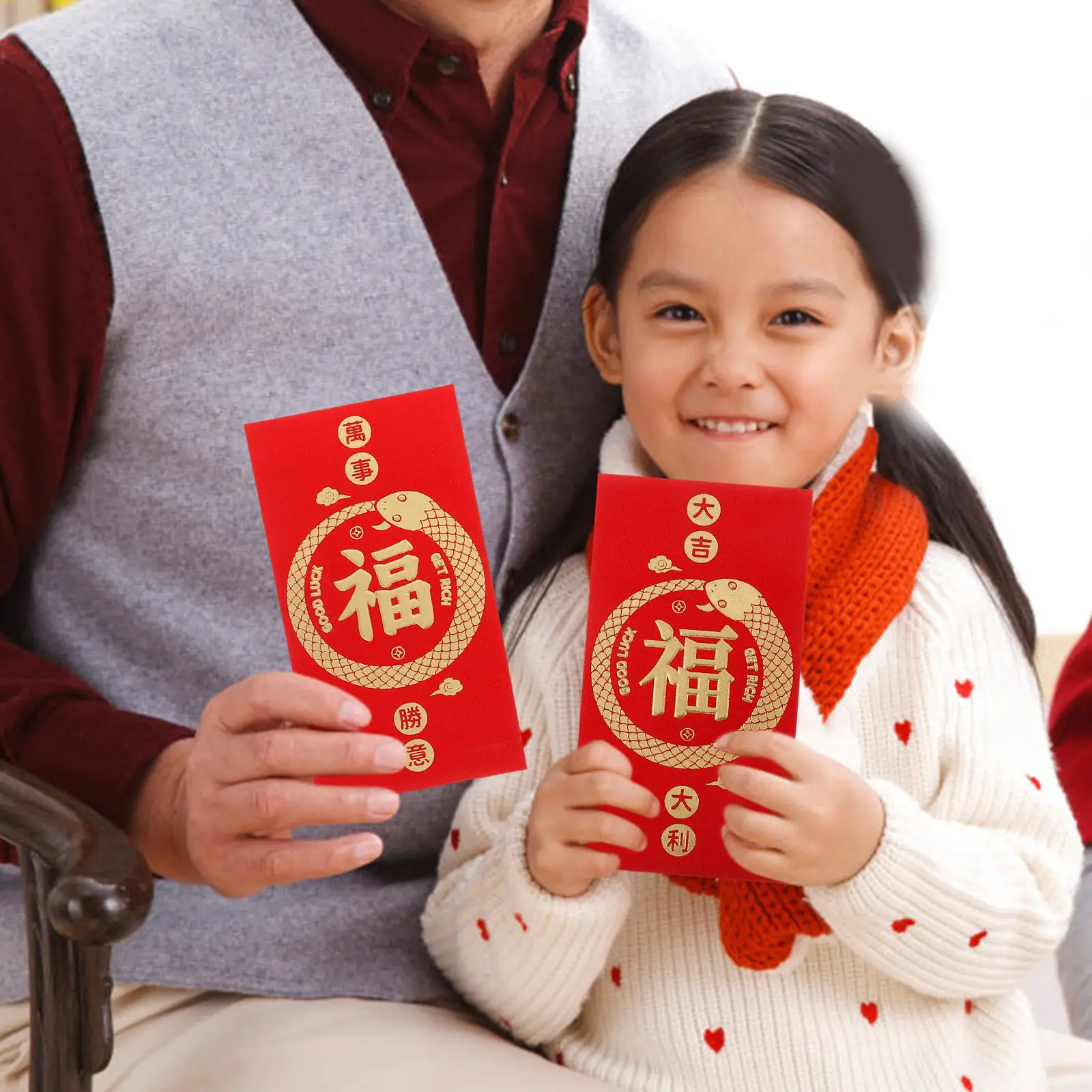 12Pcs Chinese Red Envelopes Glitter Matte Texture Cash Packets for Spring Festival Lunar New Year Money Envelopes