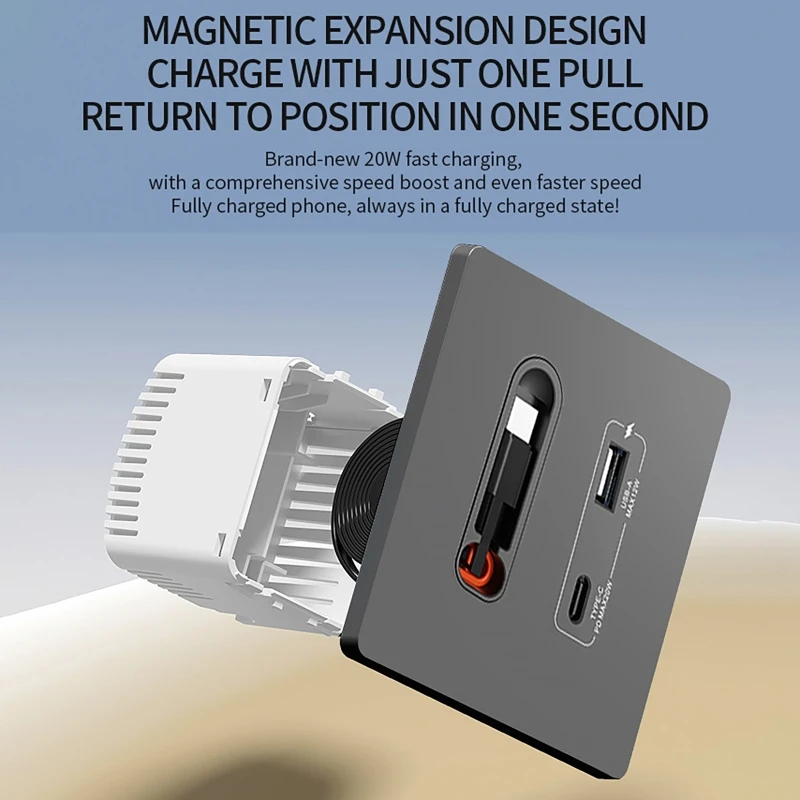 

Универсальная 20-ваттная USB-C панель-розетка с двумя портами Type-C для быстрой зарядки, розетка Type-C для зарядки мобильных телефонов