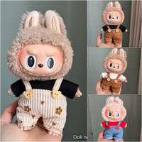Stylish Multi-colored Plush Overalls Ropa For Labubu V2/V3 Cotton Dolls Knitted Satche Handmade Perfect for Doll Clothes