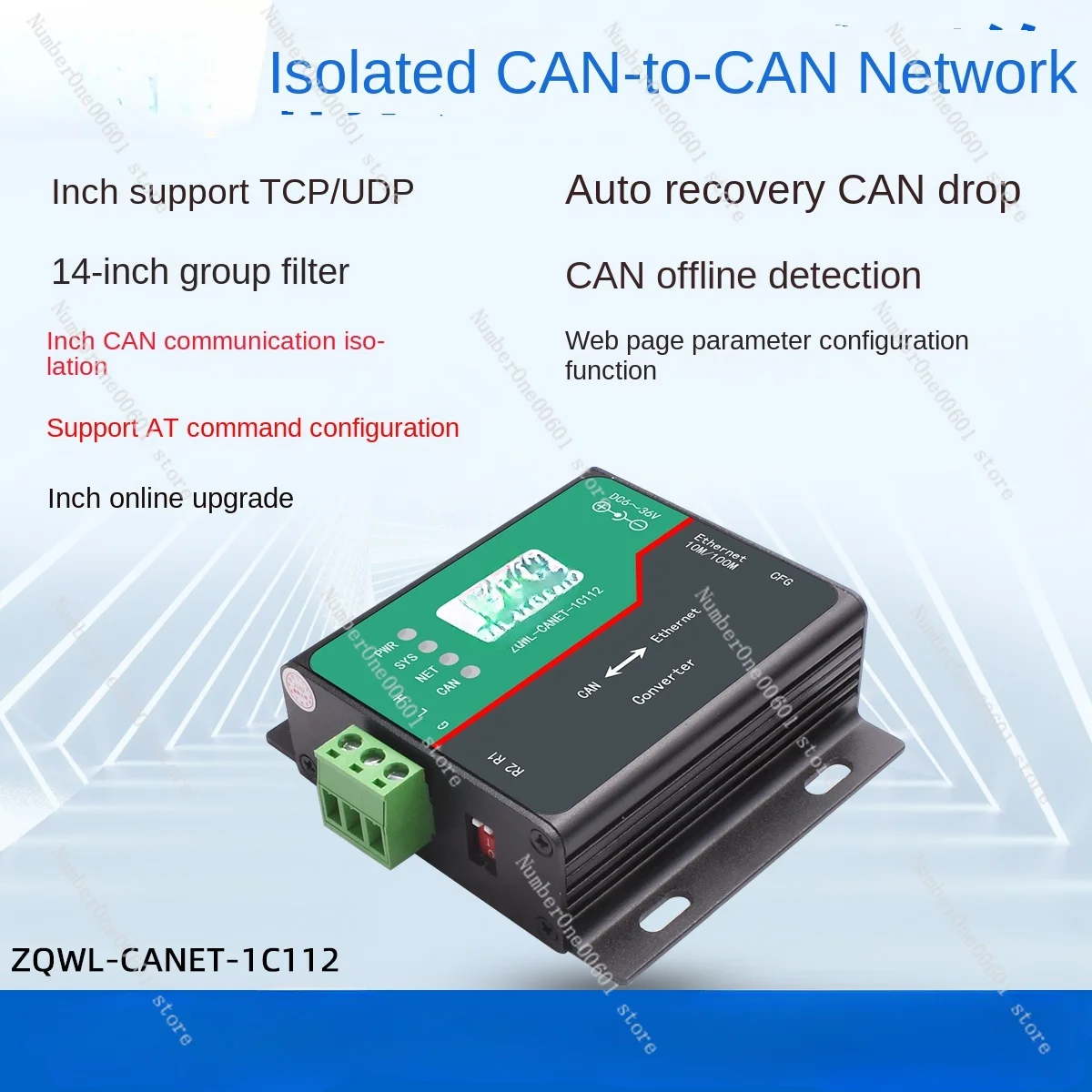 Isolation Type To Network Converter CAN Bus To Ethernet Module RJ45 Interface Communication Isolation Industrial Grade TCP/UDP