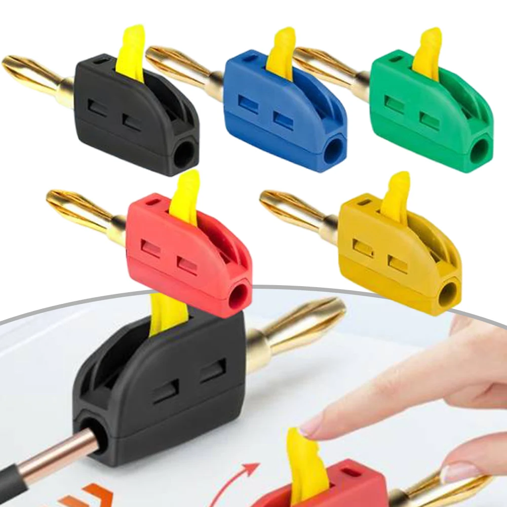 /8pcs /4MM /Gold Plated Banana Connector Quick Connect Terminal 32A High Current For Instrument Electrical Wire Cable Accessorie