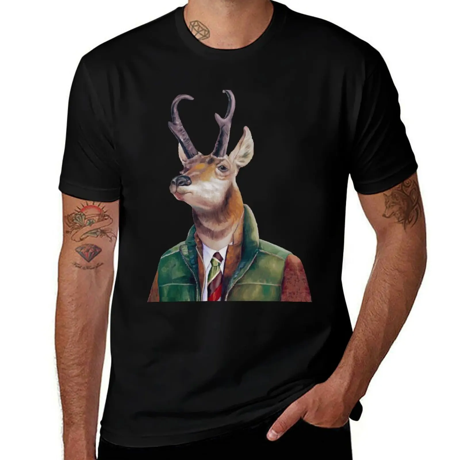 

Pronghorn Deer T-Shirt t shirts for man cotton man t shirt summer T-Shirt