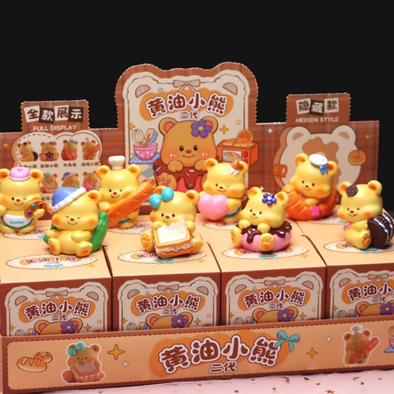 

Hot Butter Bear Blind Box 2st Toast Bread Bear Handmade Cartoon Kawaii Doll Cute Car Desktop Ornament Girl Birthday Gifts