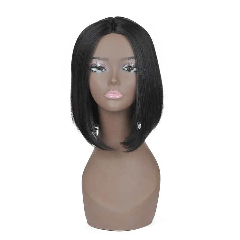 Bald Mannequin Head，Black Female Professional Cosmetology for Wig Making, Display wigs, hairs with T pins, Makeup Display Stand