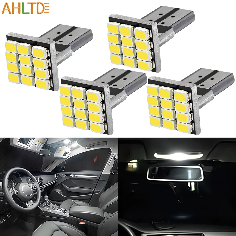 

4 шт. T10 W5W Canbus 1206 12SMD приборная панель автомобиля светодиодный 12 В задний парковочный фонарь боковой габаритный купольный светильник для чтения клиновой угловой лампы белый