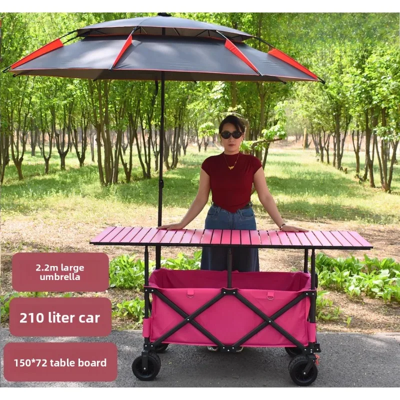 

Large camper, large tabletop stall car, night market trolley, lemon tea dining car, campsite picnic truck gathered and folded