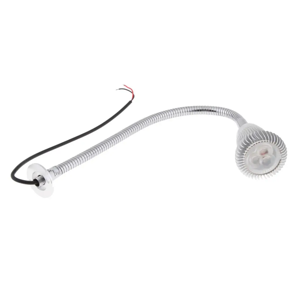 Flexible 12 Volt LED Reading Light Gooseneck Chart Lamp Metal Bedroom Interior Lighting for Boat RV