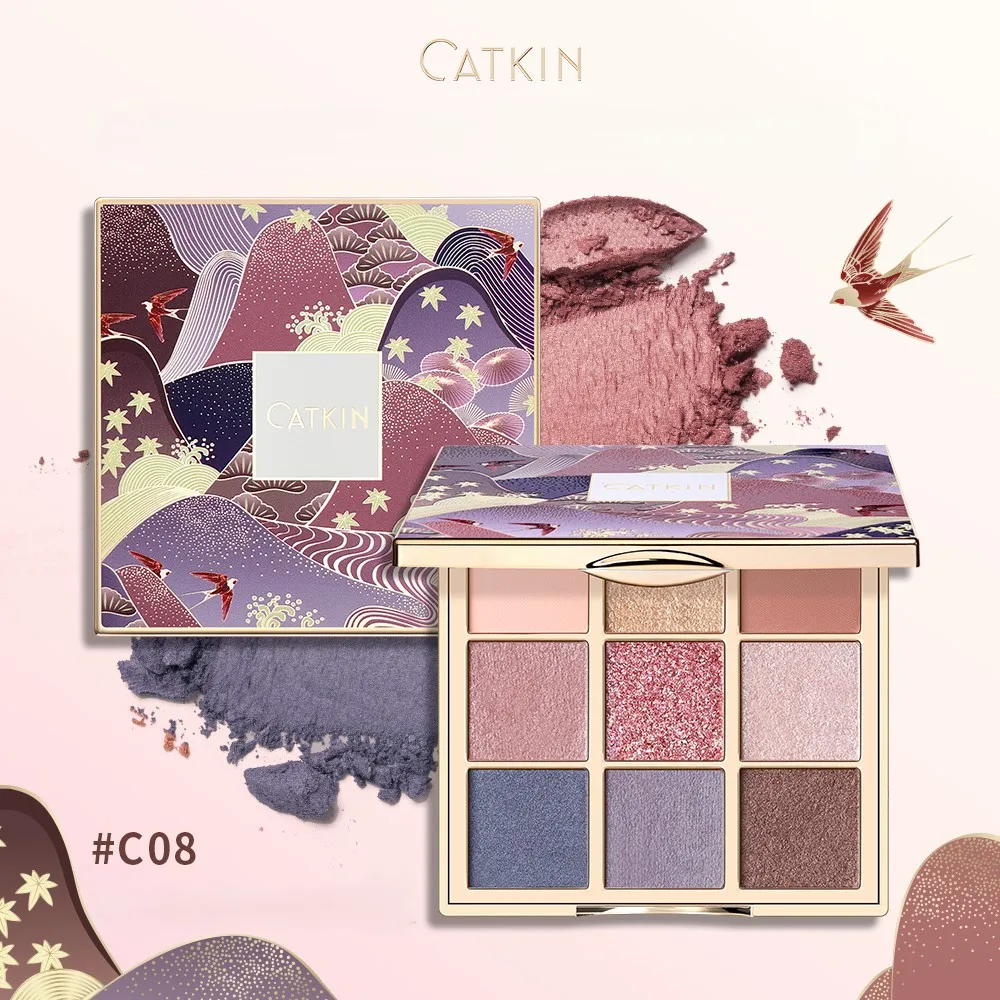 CATKIN Eyeshadow Palette Makeup, Matte Shimmer 9 Colors, Highly Pigmented, Creamy Texture Natural Bronze Neutral