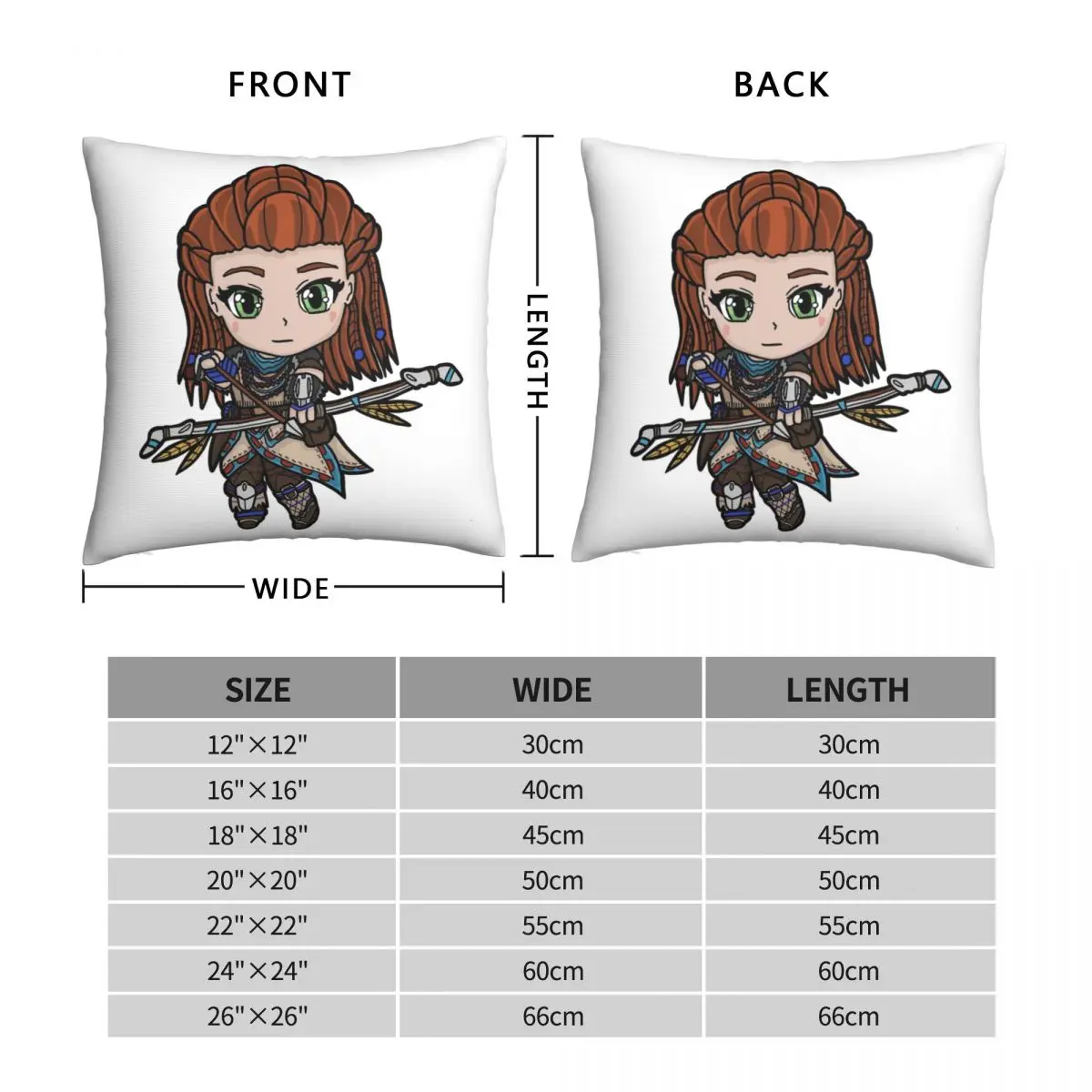 Aloy-funda de almohada de poliéster y lino con cremallera para el coche, funda de almohada con estampado de Horizon Zero Dawn, para cama y silla