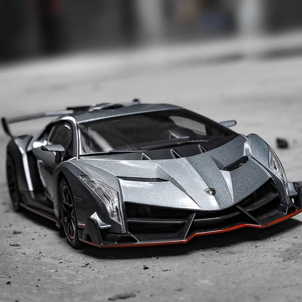 1:24 Skala Veneno Sportowy model samochodu Zabawka Metalowe odlewane drzwi Otwarte Amortyzacja Wstrząsów Światło Dźwięk Modele pojazdów Kolekcja Prezenty