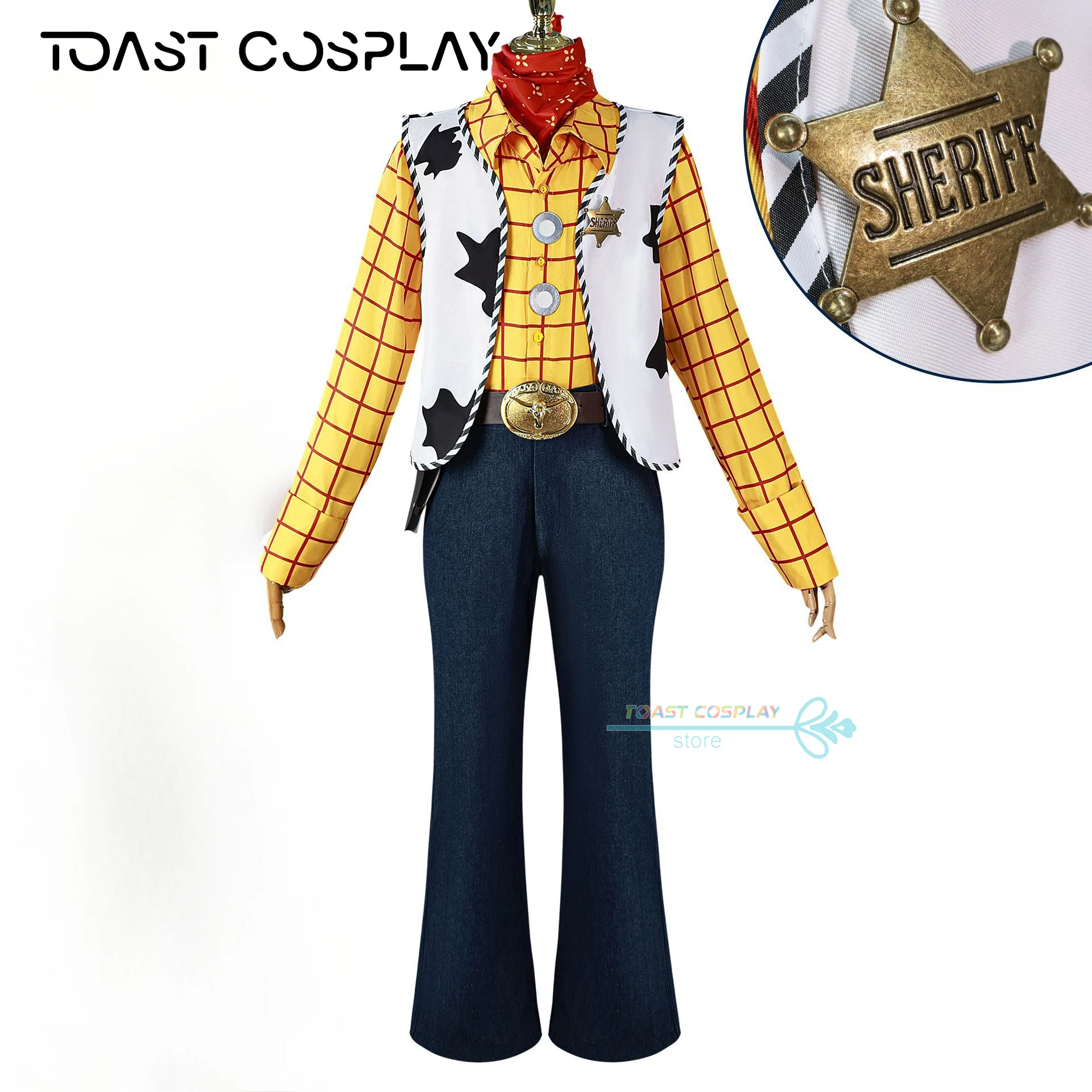 Adult Man Toys Cosplay Costume Woody Role-playing Cool Cowboy Clothings Fancy Halloween Outfit Full Set With Hat And Boots