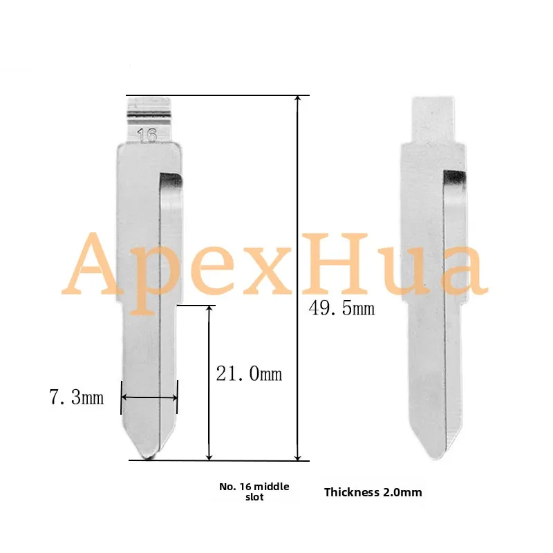 Medium slot No. 16 car key embryo is suitable for Mitsubishi, Delica, Jiabao Wuling Chino modified medium slot blank