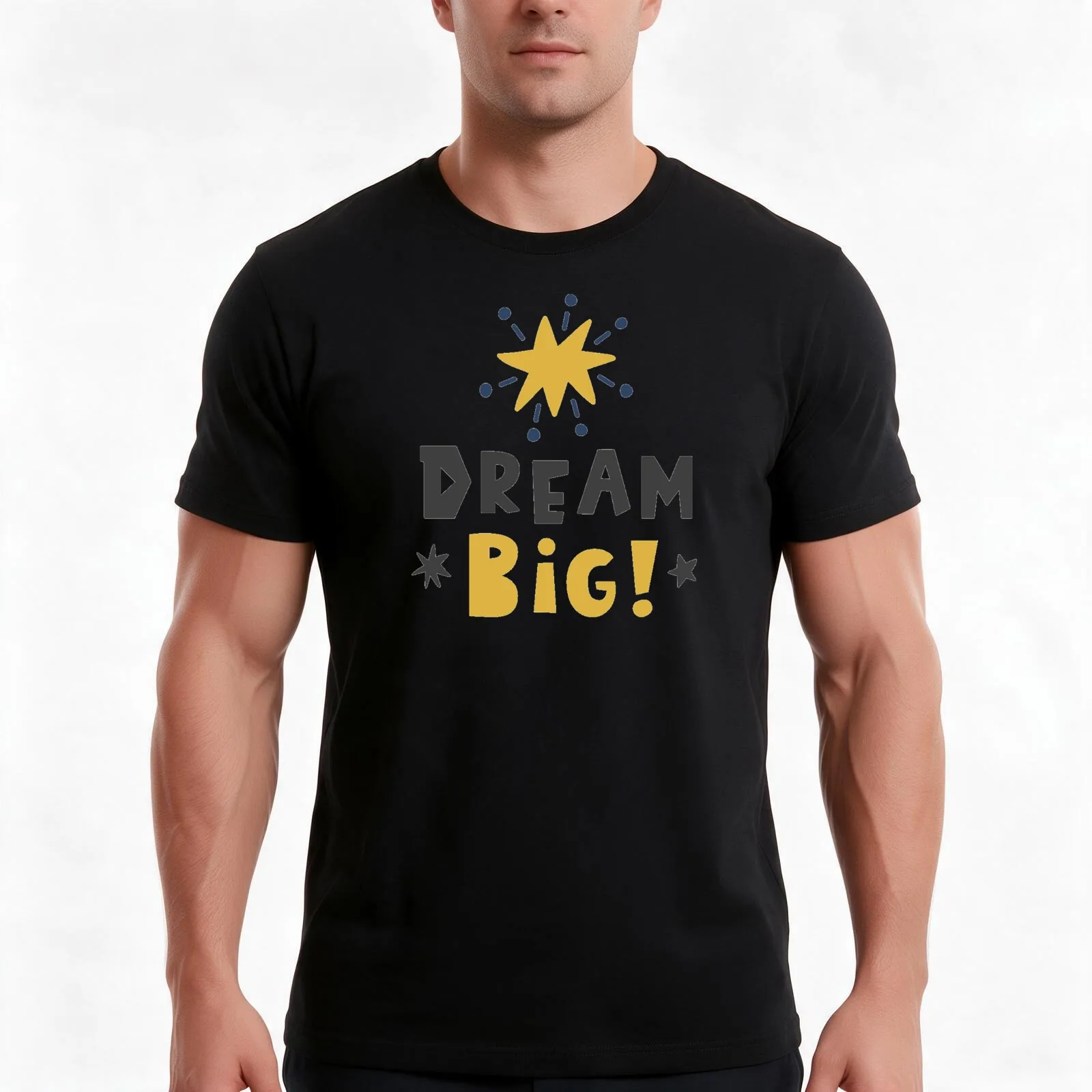 dream big be strong T-Shirt, Summer Casual Cotton Tee, Oversized Streetwear Tops, Vintage Graphic Print, Loose Fit Short Sleeve