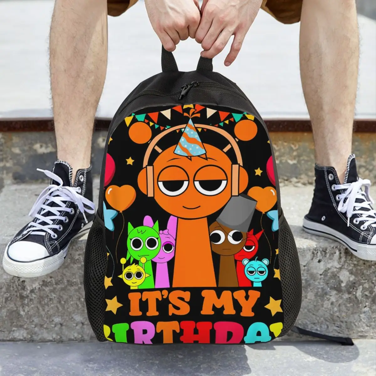 

Подростковый рюкзак Sprunki It's My Birthday, спортивный рабочий рюкзак для средней школы для мужчин и женщин, холщовые сумки для ноутбука
