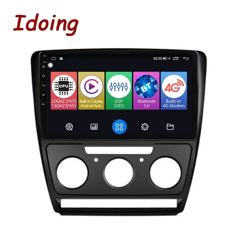 Idoing Android Head Unit Plug And Play For Skoda Octavia 2 A5 2008-2013 Car Radio Stereo Player Navigation GPS Accessories Sedan