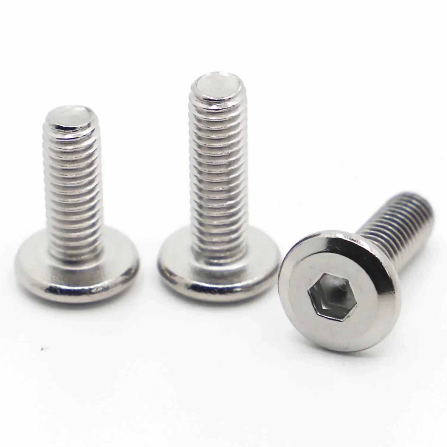 

5-20pcs 304 Stainless Steel Large Flat Hex Hexagon Socket Head Allen Furniture Rivet Screws Connector Joint Bolts M3 M4 M5 M6 M8