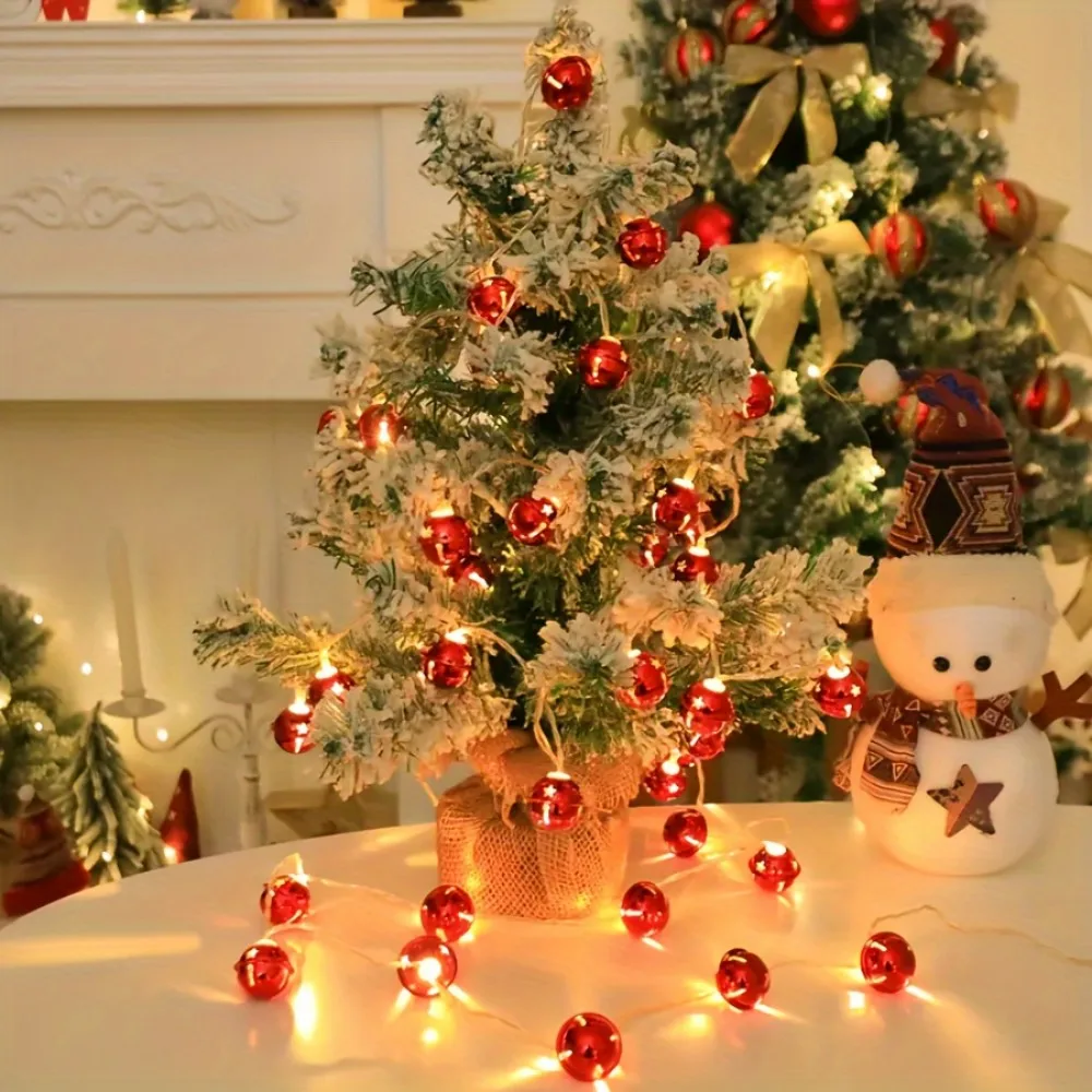1.5M/3M Battery Box Metal Bell Lights String, Christmas LED Fairy Light, Used for Holiday, Birthday, Wedding, Party Decoration