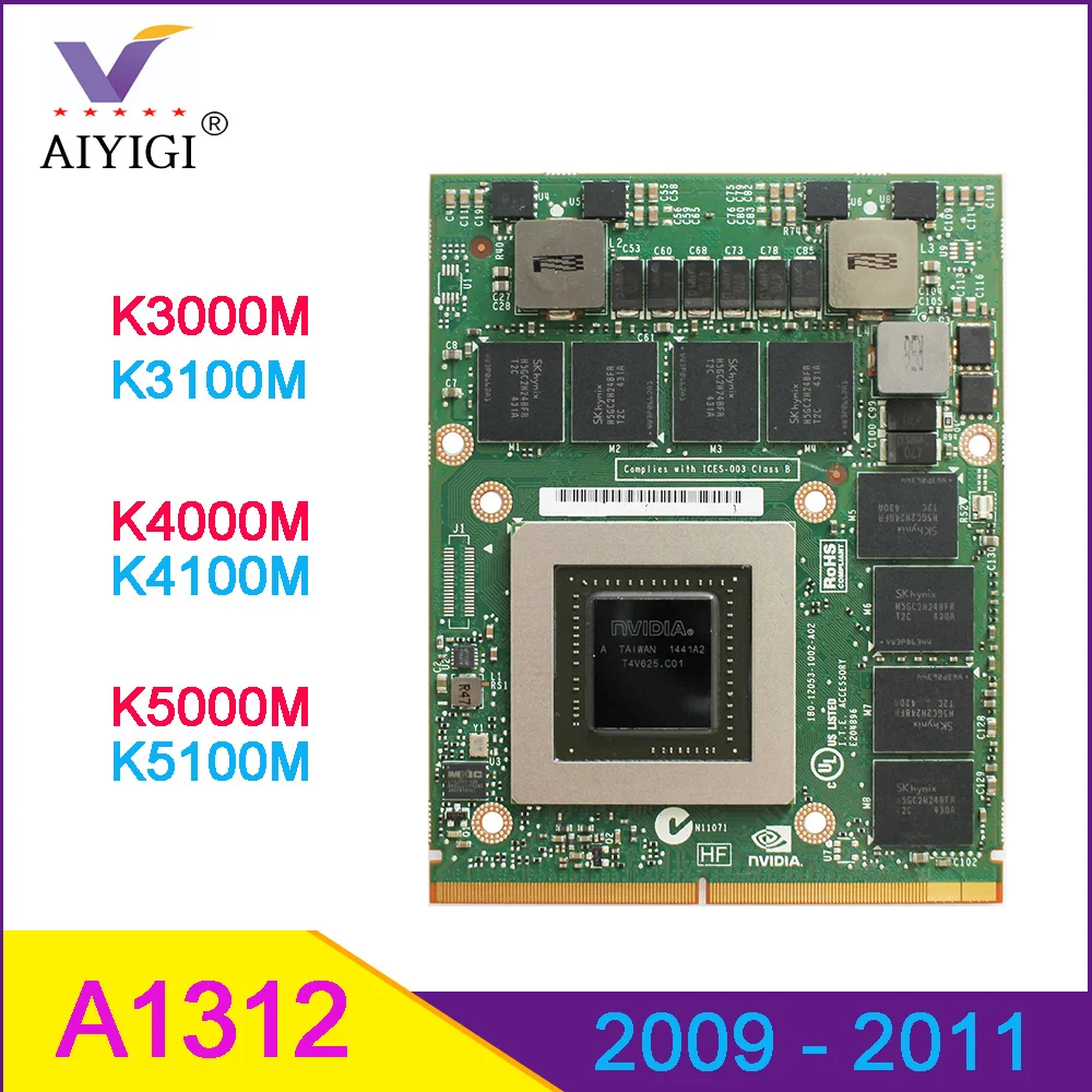 Quadro K3000M K3100M K4000M K4100M K5000M K5100M Video Card K3000 K3100 K4000 K4100 K5000 K5100 For iMac A1312 2009 2010 2011