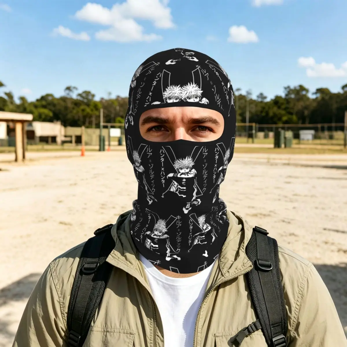 Killua Zoldyck Anime HXH Hunter X Hunter Breathable Thin Balaclava Full Face Mask Sun Protection Neck Gaiter For Motorcycle