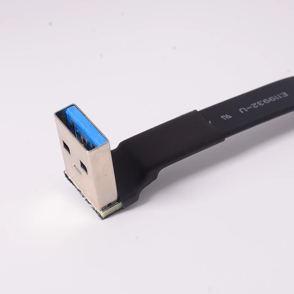Shield FPV Micro B USB 3.0 to USB 3.0 Type-A 90 Degree Adapter with EMI Shielding 5cm-100cm FPC Ribbon Flat Cable