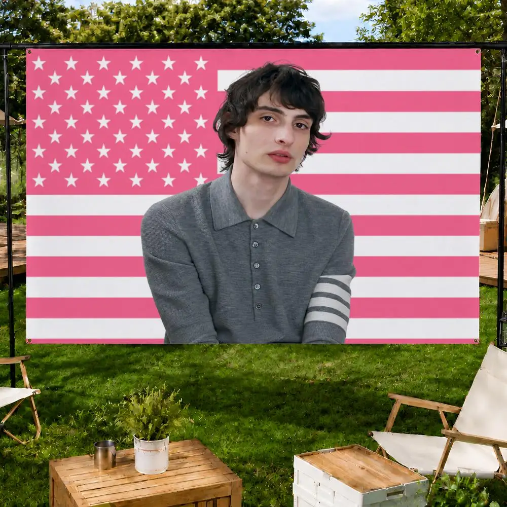 Actor Finn Wolfhard Retro Star Flags Fan support, home, dormitory, wall decoration, outdoor camping, party banners, gifts