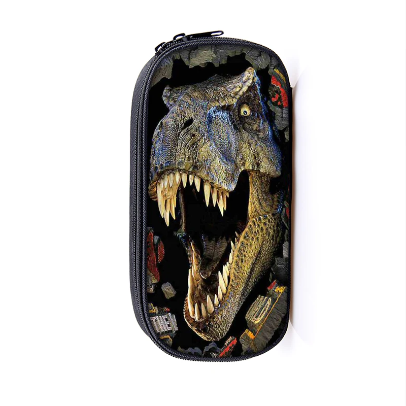 Dinosaur Print Cosmetic Cases Pencil Box Boys Girls T. Rex Pencil Bags Children School Case Stationary Bag Gift