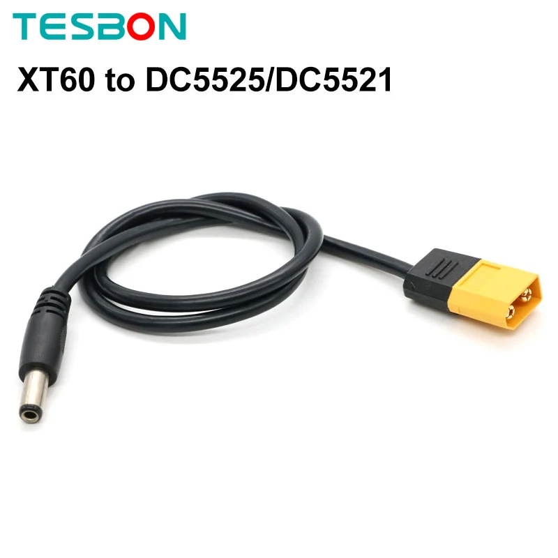 XT60 オスコネクタから DC5525 5521 電源ケーブル 5.5x2.5mm/5.5*2.1mm アダプタ PIne64 TS100 T12 はんだごて変換ケーブル用