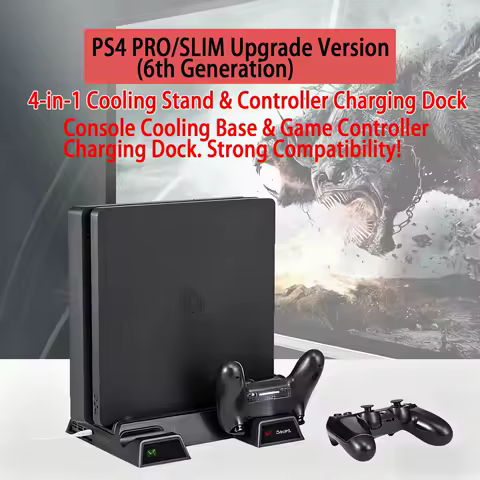 Support For Sony PS4 Game Console Playstation Play Station PS 4 Pro Slim Stand Fan Controller Control Accessories Base Docking