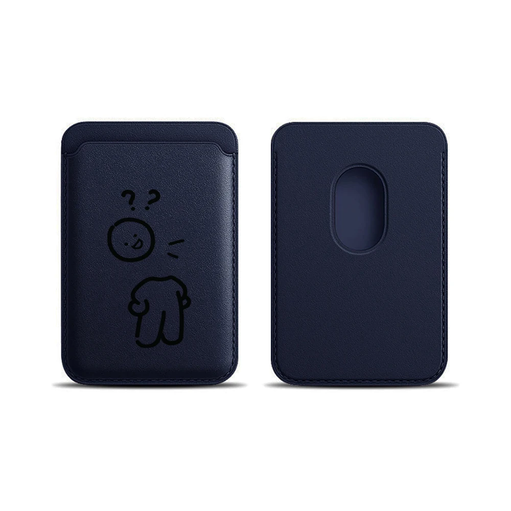 Minimalistische, stilvolle Leder-Kartenhülle für Magnetische Hüllen, geeignet für alle iPhone Magsafe-Kartenhüllen. – Detail 15