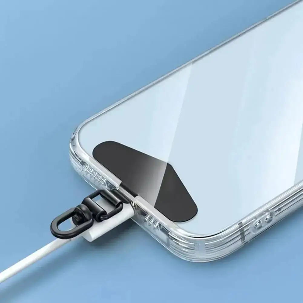 Phone Lanyard Holder 360 Degree Rotatable Phone Lanyard Clip Patch Ultra-thin Stainless Steel Anti-fall Strap Fixed Gasket