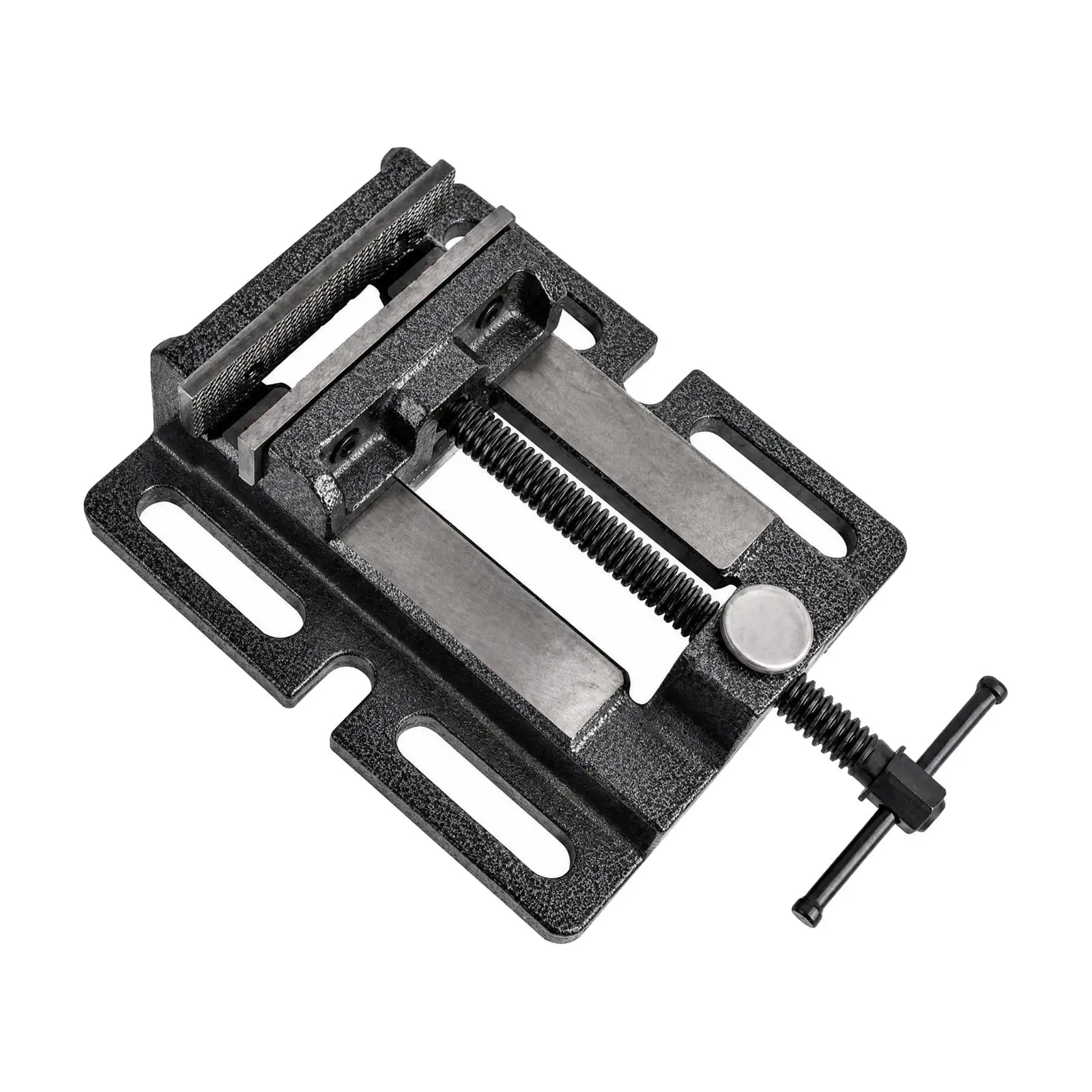 Fast Adjusting Bench Vise Clamp with Crossbar Handle Cast Iron Base Carbon Steel Grips for Home Garage Machining Needs