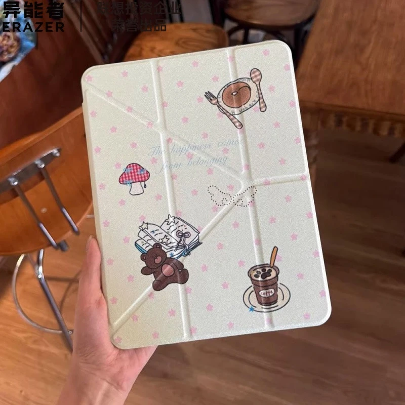 Cartoon Pattern Bear New Tablet Case For iPad Pro 11 12.9in 13 M4 9.7 10.2 5/6th 7/8/9 10 11th A16 MINI 6 7 Air 1 2 5 6 7 Case