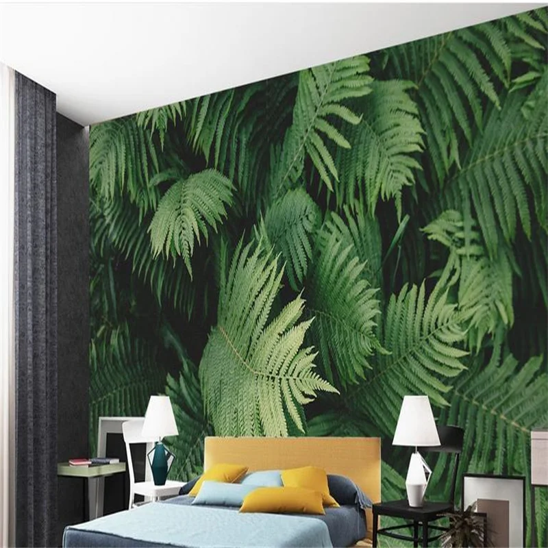 custom 3d wall murals wallpaper for living room Green tropical plant leaves 3d wallpapers for wall non-woven wallpaper