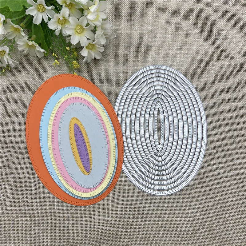 Ellipse Frames background Metal Cutting Dies Stencils For DIY Scrapbooking Decorative Embossing Handcraft Template