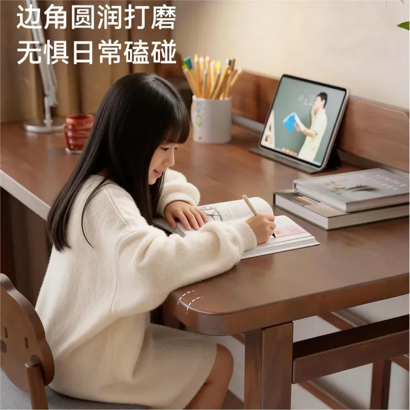 Solid Wood Folding Desk Modern Simple Multi-purpose Corner Study Table Wood Grain Home Bedroom Computer Workstation