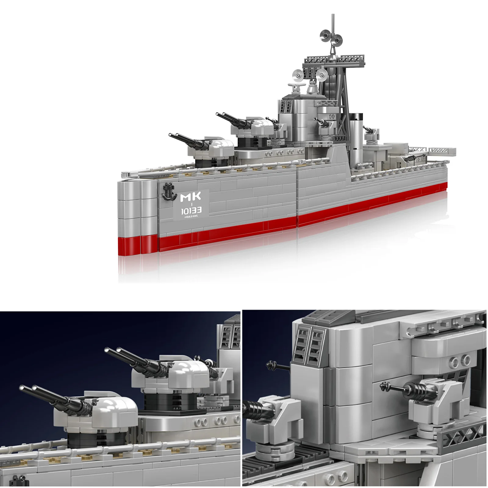 Mould King 10133 Battleship Model Building Kit 1815Pcs Advanced MOC Bricks Set for Adult Collectors Teenagers Gift