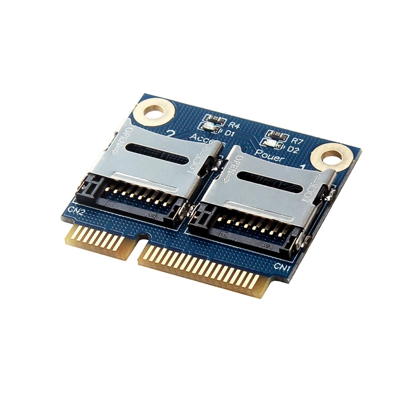 Mini Pci-E Adapter 2 SSD HDD For Laptop Dual Micro- SD SDHC SDXC TF To Mini Pcie Memory Card Reader