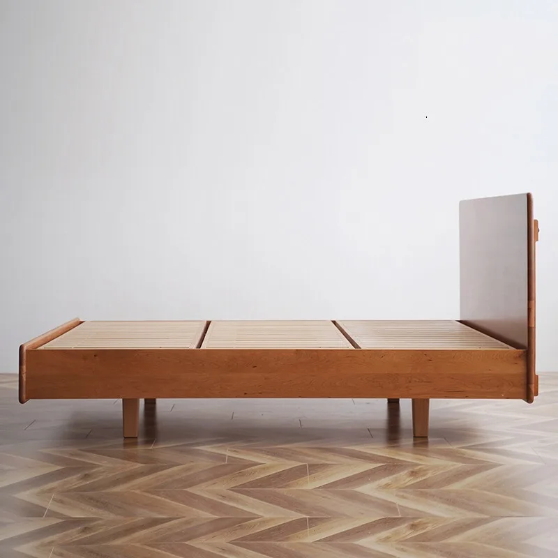 Cherry wood suspended bed Solid wood double bed